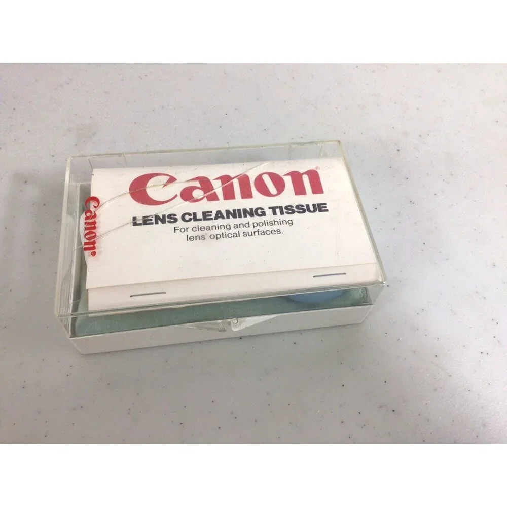 Vintage 1980s Canon Lens Cleaning Kit Tissues Anti-Fog Fluid Cloth